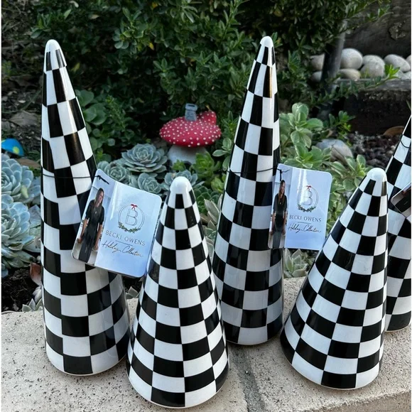 Becki Owens holiday collection black white checkered Christmas tree LARGE - Picture 4 of 12